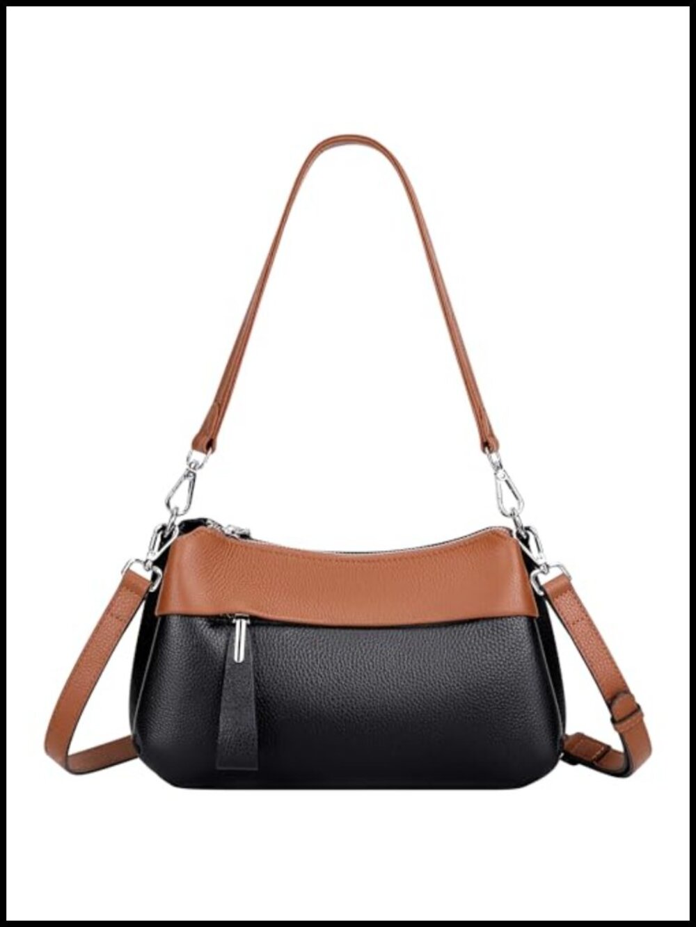 Small Genuine Leather Crossbody Bag Pebbled Shoulder Purse Hobo